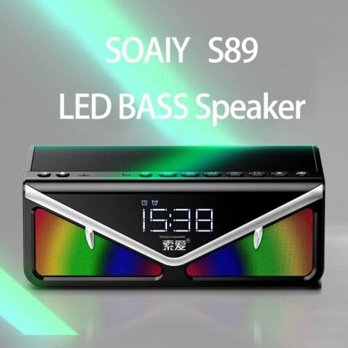 100% Original SOAIY S89 Wireless Bluetooth Speaker LED real long play time 10 hour 25W High Quality outdoor Speaker with Bass