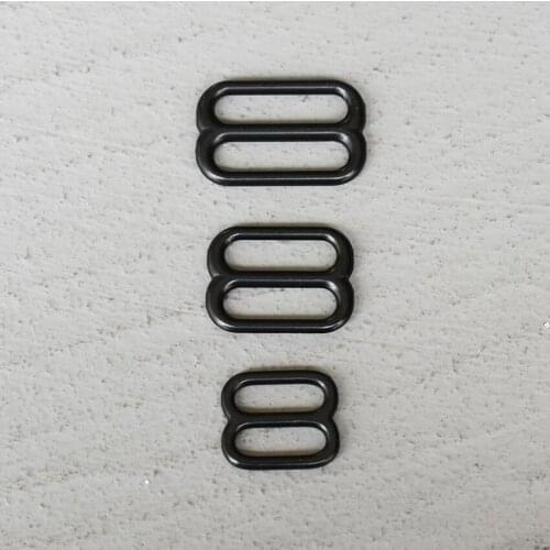 20 Pcs 15/20/25mm Black Metal Adjust Buckle Tri Glide Slide Middle Center Bar Adjuster for Leather Craft Bag Strap Webbing