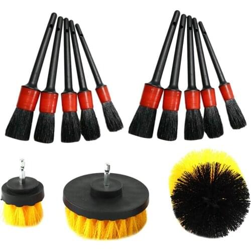 3PC Electric Drill Brush Tile Grout Power Scrubber Cleaning with 10PC Car Detail Brush Wash Auto Detailing Cleaning Kit