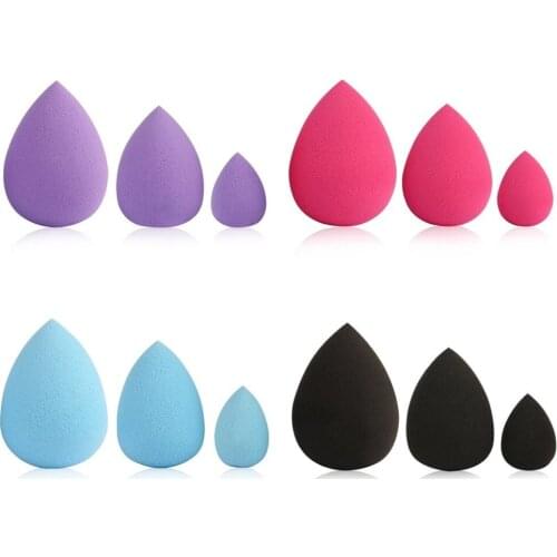 3pcs Sponge Puff Cosmetic Beauty Makeup Tool Dry & Wet Use Smooth Foundation