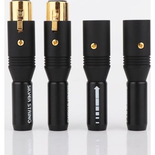 Hight Quality 4pieces Hifi 24K Gold Plated Microphone audio Pailic Silver Net XLR Male Female Plug Adapter