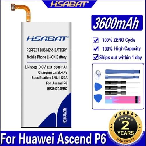 HSABAT HB3742A0EBC 3600mAh Battery for Huawei Ascend P6/ Ascend G6/ P6-U06/p6-c00/p6-T00 G620 G621 G620s G630 Battery