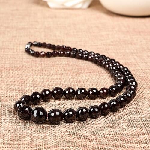 New Natural Garnet Necklace Gemstone 5-11mm Pure Beads Making For Women DIY Decent Necklace Findings 18inch H74