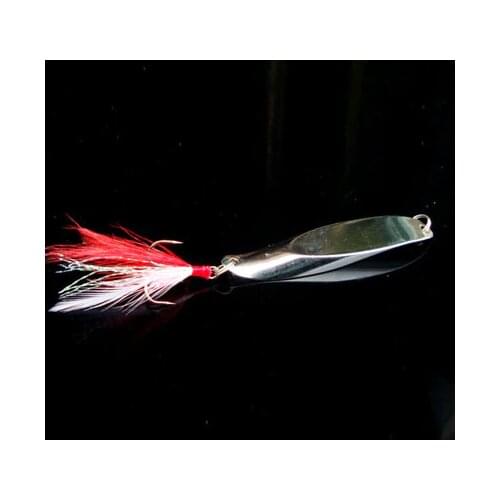 Bait artificial spoon 20g/40g heavy weight Spanish mackerel bass spoon lure with treble fishing hook