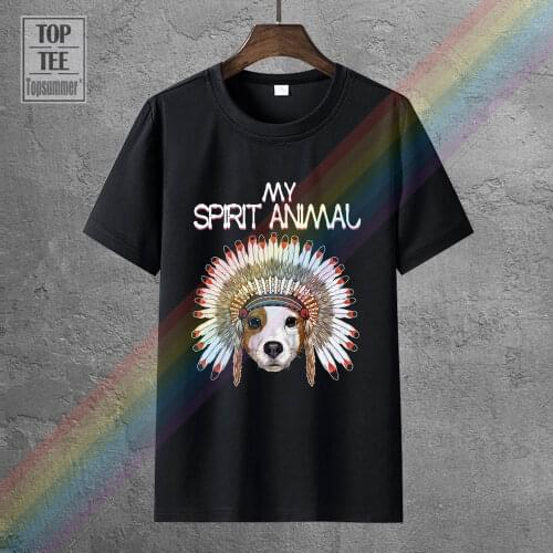 Funny Cute Jack Russell Dog My Spirit Animal T Shirt Summer New Print Man Cotton Fashion Summer 2017 100% Cotton Tops