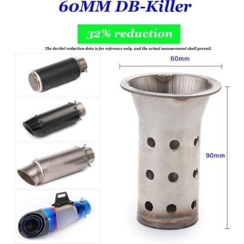 50.8mm 60mm For Motorcycle Exhaust Muffler Motorcycle Universal Front Catalyst DB Killer Removable Silencer