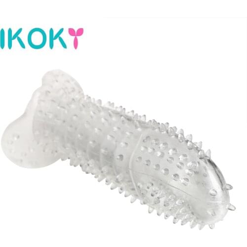 IKOKY Delayed Ejaculation Sex Toys For Men Crystal Sex Products Cock Sleeve Penis Rings Erotic Enlargement