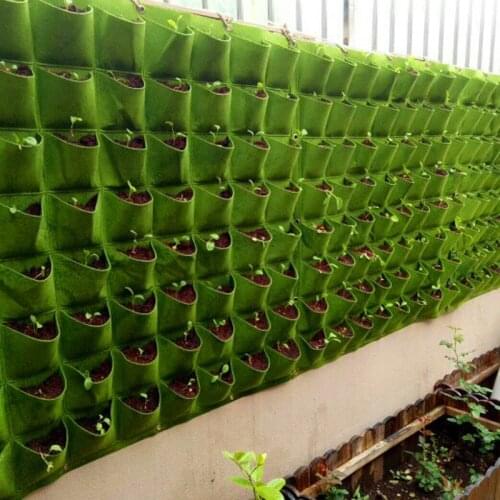 9/18/36/64 Pocket Growth Bag Sowing Bag Vertical Garden Vegetable Sowing Bag Seedling Wall-Hanging Plant Growth Bag flower bag