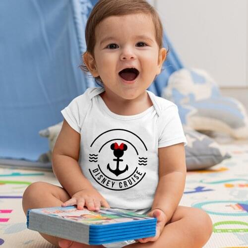 Infant Bodysuits White Onesie Baby Girl Boy 0-24M Short Sleeve Four Seasons Active Summer New Products Disney Cartoon Printing