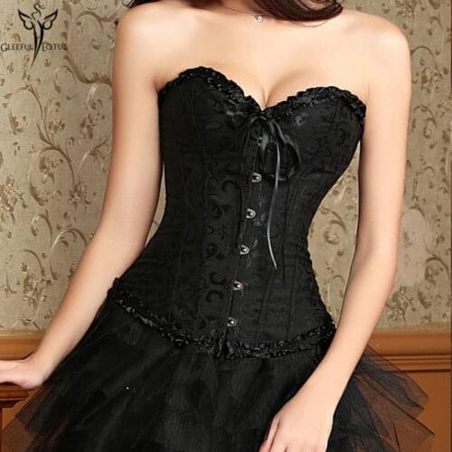 Gothic Modeling Strap Overbust Waist Trainer Lace Up Corset Plus Size Underwear Body Shaper Belly Slimming Sheath Fajas Wedding