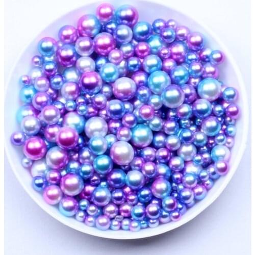 No Hole Round Pearls RainBow Color 4mm 10000pcs Imitation Pearls Craft Wedding Dresses DIY Jewelry Nail Art Decorations
