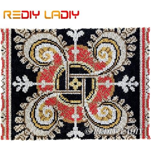 Latch Hook Rug Geometric Pattern C Plush Wall Tapestry Kits DIY Carpet Rug Chunky Yarn Arts Crochet Floor Mat Home Decor 81*61cm