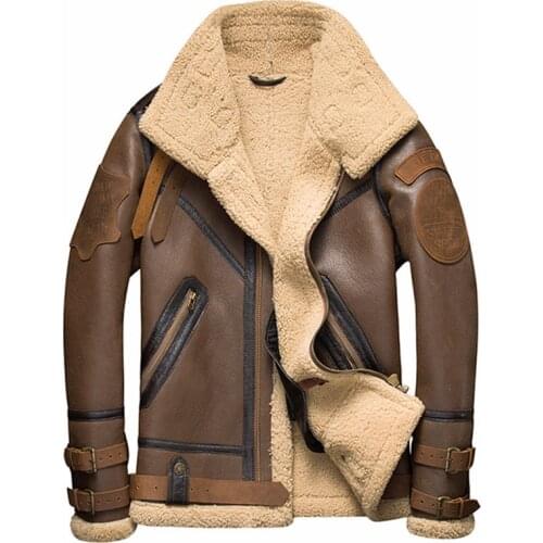 Leather Jacket Men 2020 Real Fur Coat Natural Sheep Shearing Winter Coat for Mens Clothing Chaqueta Cuero Hombre 8156 YY750