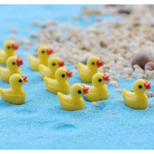 6 /10Pcs/set Mini Cute Little Yellow Duck Resin Crafts For Home Plants Decoration Miniature Dollhouse Fairy Garden Ornaments