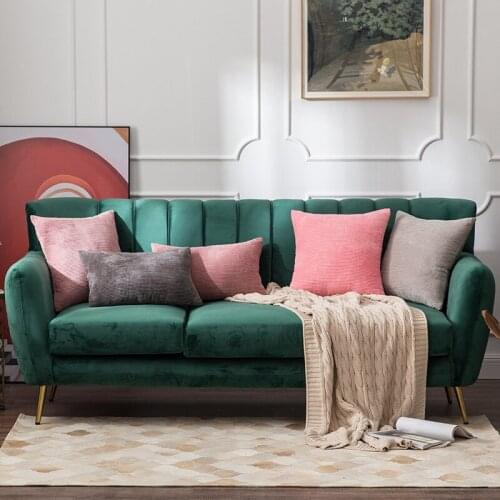 Solid Pillow Case Corduroy Flocking Velvet Cushion Cover Pink Grey Blue Coffee Soft Home Decorative Pillow Cover 45x45cm/30x50cm