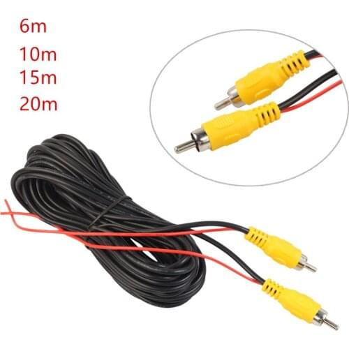 New 6m 10m 15m 20m Car RCA CAR Reverse Rear View Parking Camera Video Cable With Trigger Wire For All Car Camera Cable