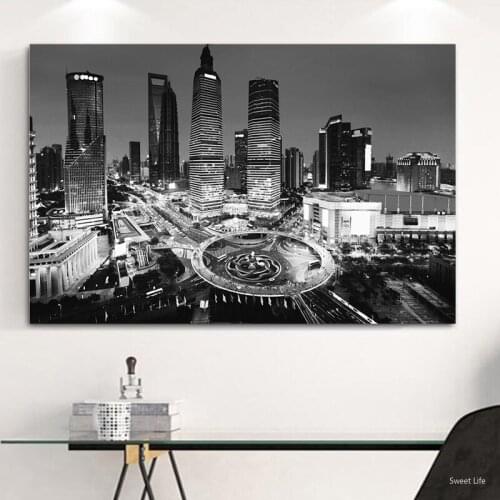 New York City Landmark Black White Building Canvas Painting Poster Prints Scandinavian Wall Art Picture Modern Living Room Decor