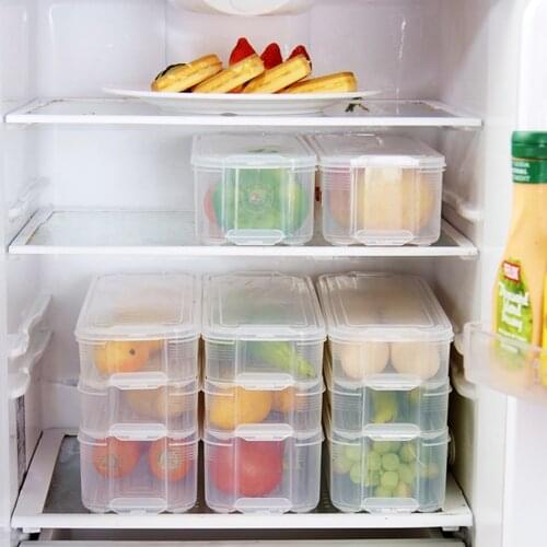 Refrigerator Plastic Storage Bins Storage Box Food Storage Containers With Lid For Kitchen Fridge Cabinet Freezer Desk Organizer