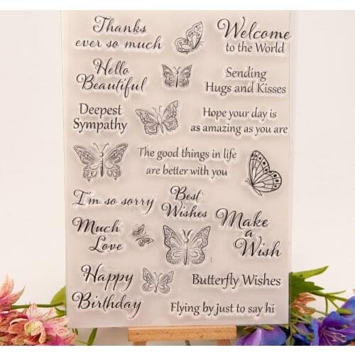 Transparent Clear Silicone Stamp Seal for DIY Scrapbooking Photo Album Decorative Clear Stamp T1690 Butterfly