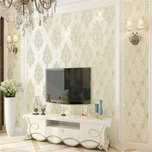 Beibehang European style mural living room bedroom embossed wallpaper luxury imitation soft package background 3d wallpaper roll