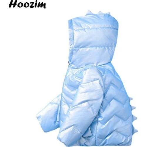 Winter White Duck Down Jacket For Girls 2 To 8 Years Fashion Green Minmalist Solid Dinosaur Outerwear Kids Gold Hooded Coat Boys