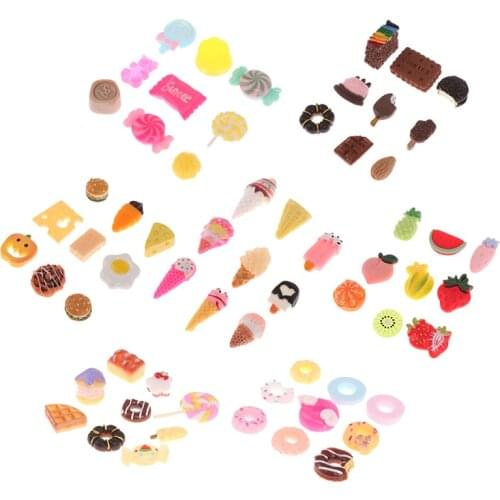 10Pcs/lot Dollhouse Mini Lucky Bag Blind Box Cake Candy Bread Home Craft Decor Cake Kids Kitchen Toys