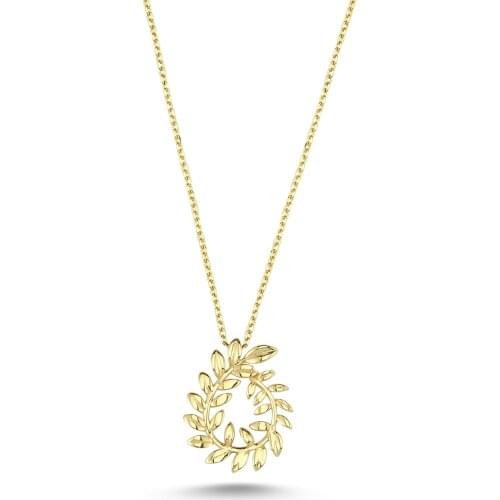 14k (585) Gold Plain Spike Design Pendant, Necklace