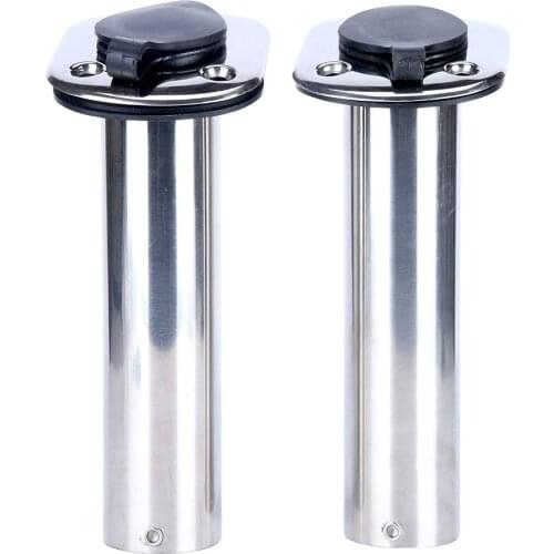 2X Rod Holder Flush Mount Stainless Steel Fishing Rod Holders 15 Degree Pretty