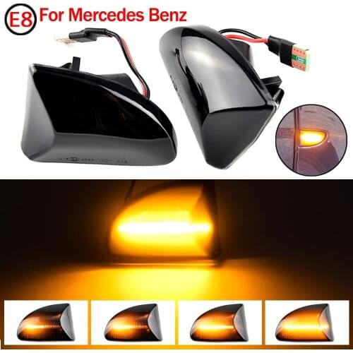 2PCS Smoked lens Amber LED Dynamic Side Marker Light Turn Signal Lights For Smart Fortwo 451 MK1 & MKII 2007-2014