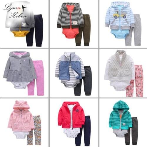 2018 Boys Girls Clothes Suits Cartoon Baby Kids Boys Outerwear Hoodie Jacket Pants Romper Baby Infant Sport Clothing Sets Suits
