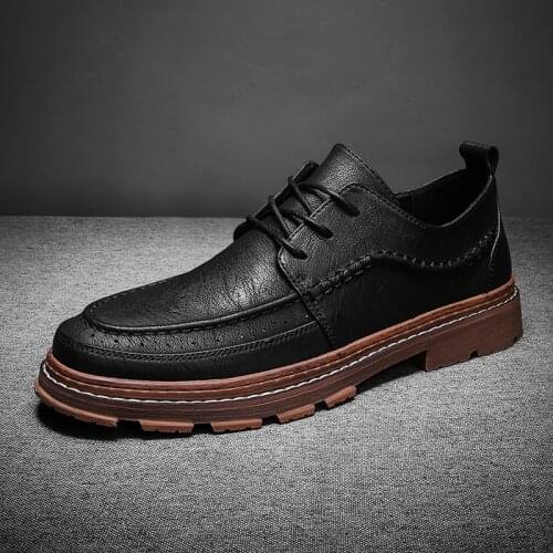 2020 High Quality Men Casual Shoes Men Loafers Slip on Leather Casual Flats Shoes Vintage Fashion Sneakers Men Shoes