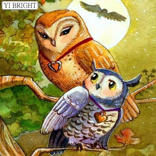5d Diamond Painting Owl Diamond Embroidery Full Display Square / round Animal Mosaic Picture Of Rhinestone Kit