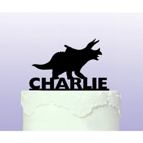Acry Triceratops custom name birthday cake toppers wedding bridal baby shower Bachelor party theme decorations
