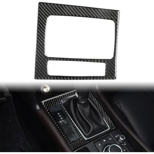 Auto Console Gear Shift Panel Frame Decorative Cover Carbon Fiber ABS Moulding Trim For 2017 2018 Mazda 3 Axela Mazda3 LHD