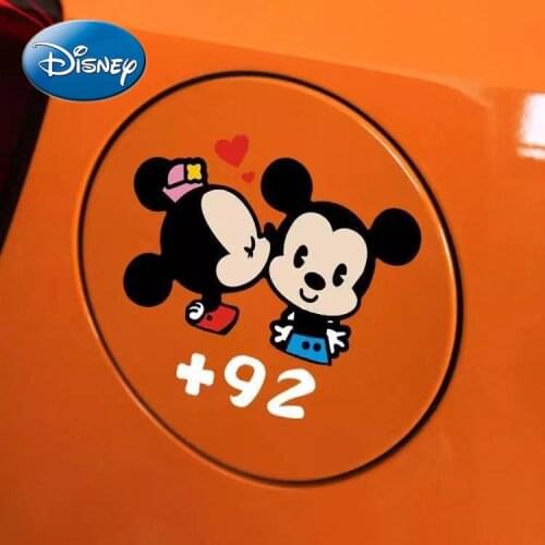 Disney Mickey Mouse Car Sticker Personality Cute Minnie Car Rear Sticker Fuel Tank Cap Sticker Rear View Mirror Car Sticker