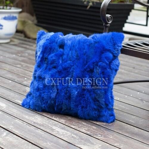 FREE SHIPPINI CX-D-17T Rabbit Fur Patchwork Cushion Cover / Fur Pillow Cover Pillow Case For Seat