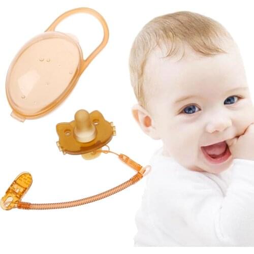 Spring Soother Nipple Clip Chain With Baby Pacifier and Portable Pacifier Box Baby Infant Toddler Dummy Pacifier Holder Strap