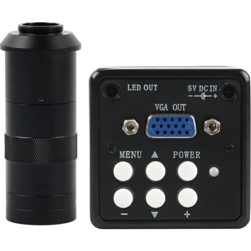2.0MP HD Digital C-Mount Microscope Camera Magnifier PC VGA Output+100X Zoom C-MOUNT Lens For PCB Lab Industry