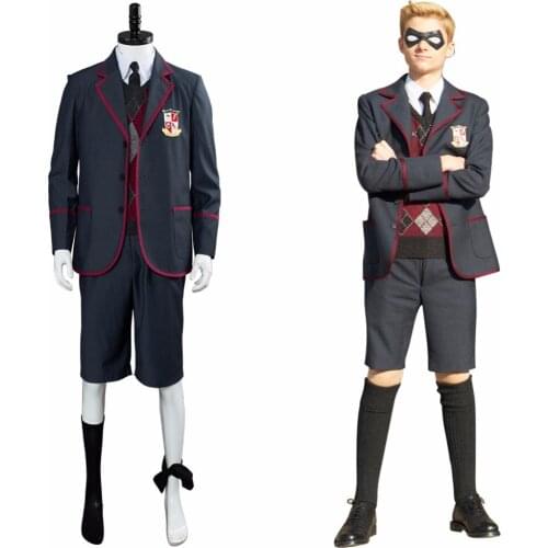 Kids Cosplay The Umbrella Academy Costume School Uniform Top Sweater Pants Shirt Suit Boys Christmas Carnival Costume