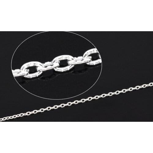 Doreen Box Lovely 10M Silver color Textured Cable Link Chain 3x2mm (B14897)