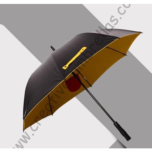 Diameter 120cm Real double layers fabric golf umbrella.fiberglass,anti static,5times black coating,inner pocket inside panel