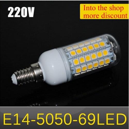 E14 SMD 5050 15W E14 LED corn bulb lamp, Warm white / white,69LEDs 5050SMD led lighting,Book light,kitchen use,energy saving