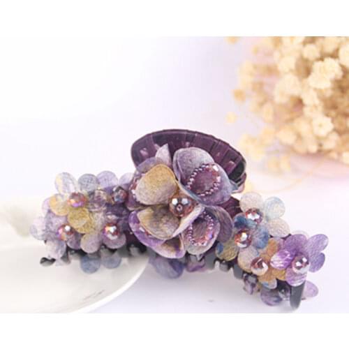 Elegant Ladies Hair Claws Hairpins Headdress Handmade Floral Ball Head Hair Clip Flower Jewelry for Girls Women Hair Accessories