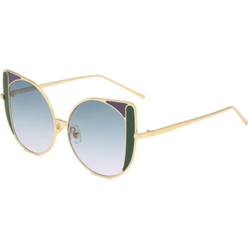 Gradient UV400 Metal Oversized Cateye Coloured Multi Colour Women Sunglasses
