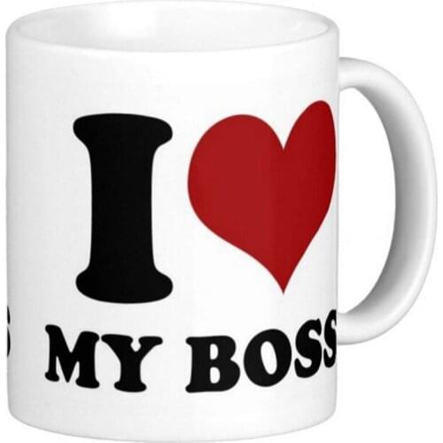 I love My Boss High Quality White Coffee Mugs Tea Mug Customize Gift By LVSURE Ceramic Mug Travel Coffee Mugs