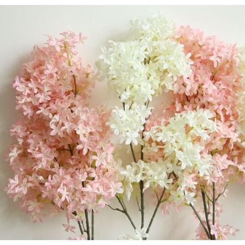 Artificial Cherry Silk Flower Branches Home Garden Decoration Plants Wedding Holding Flowers Wall Fake Flowers Party Supplies