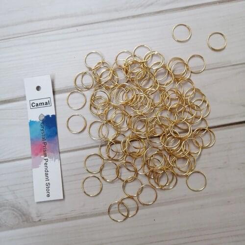 Camal 100pcs 11mm Ring Gold Color For DIY Jewelry Making Connector Crystal Octagon Beads Chandelier Lamp Parts