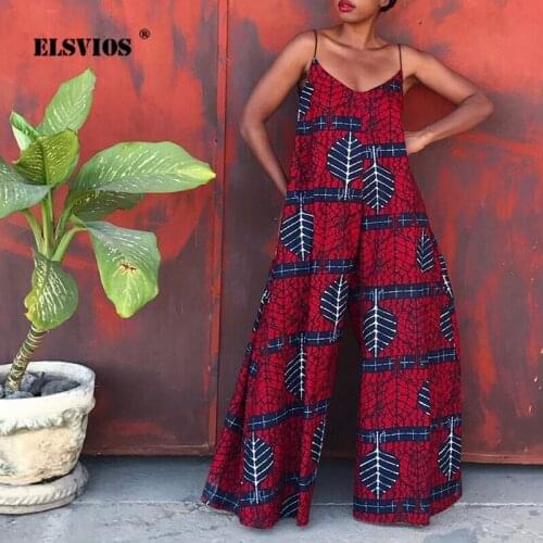 Sexy Sleeveless V Neck Printed Sling Fashion New Jumpsuits Loose Elegant Wide-leg Pants Casual Streetwear Party Summer Jumpsuits