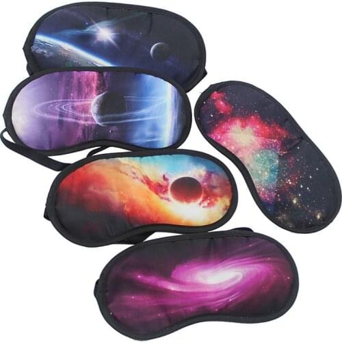 Creative Eyepatch Sleep Mask Travel Relax Eye Band Sleeping Blindfold Soft Satin The Milky Way Printed Eye Cover