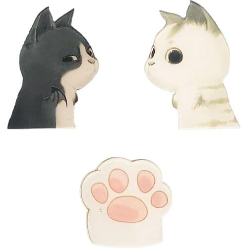 Cute Cartoon Animal Acrylic Brooch Cat And Cat Paw Icon Pins Badge Good Quality Pin For Kids Party Gifts Decoration On Bag Hat